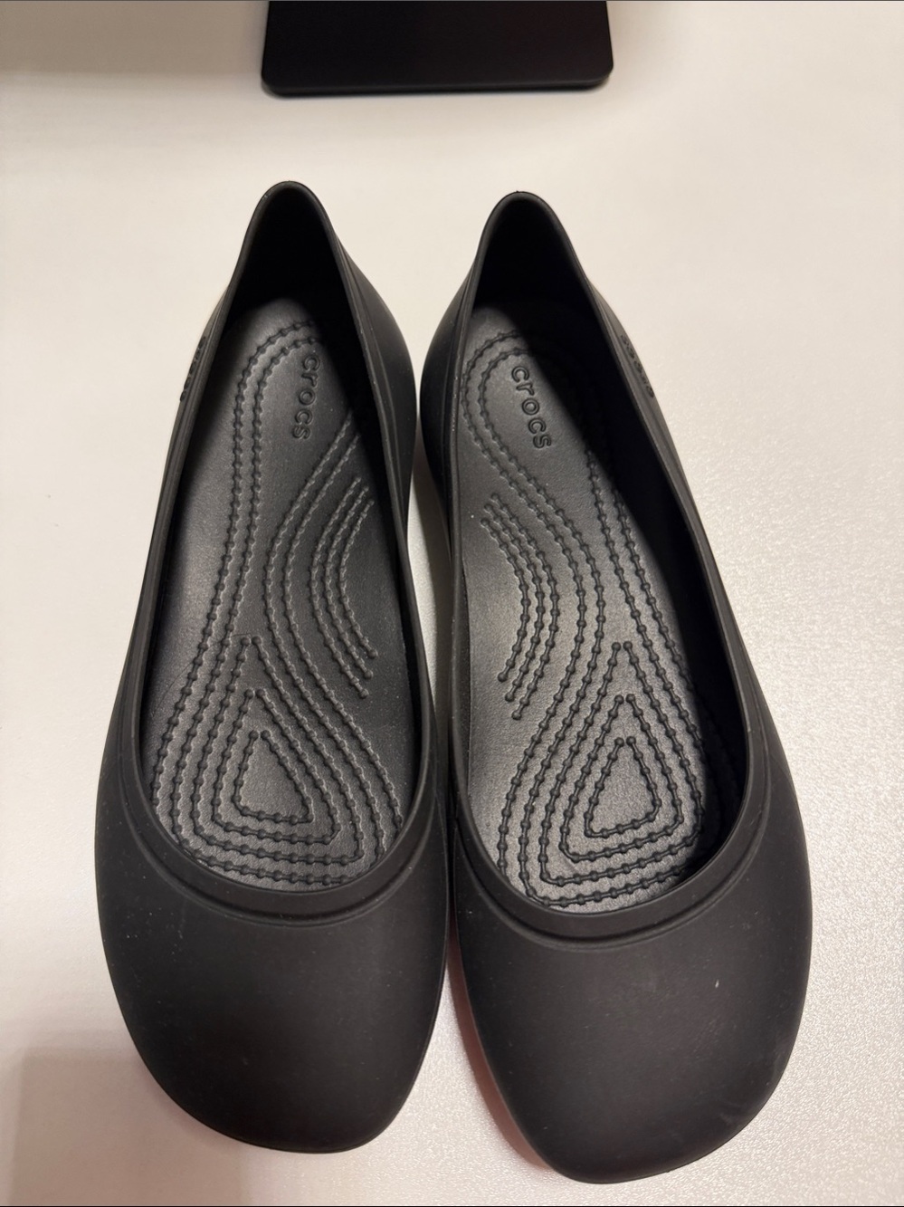 CROCS Women's Black Slip-On Ballet Flats